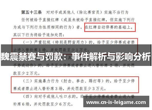 魏震禁赛与罚款:事件解析与影响分析 魏震禁赛与罚款:事件解析与影响分析